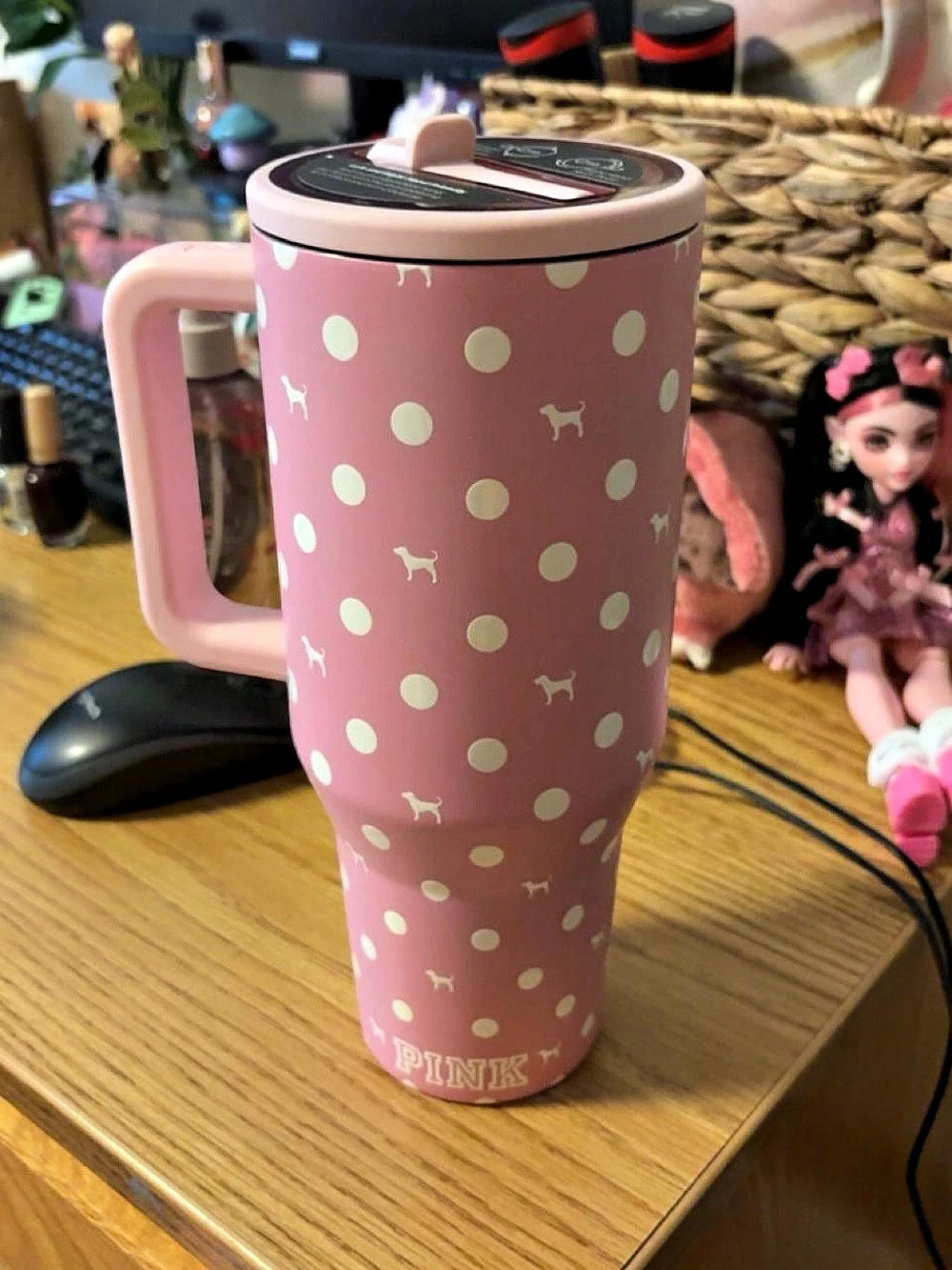 HydroJug PINK x HydroJug Traveler Water Bottle - Pink Dot Dog Traveler Pink Dot
